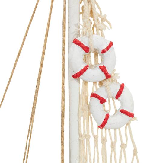 Blue Sail Boat with Netting & Starfish Sculpture Set